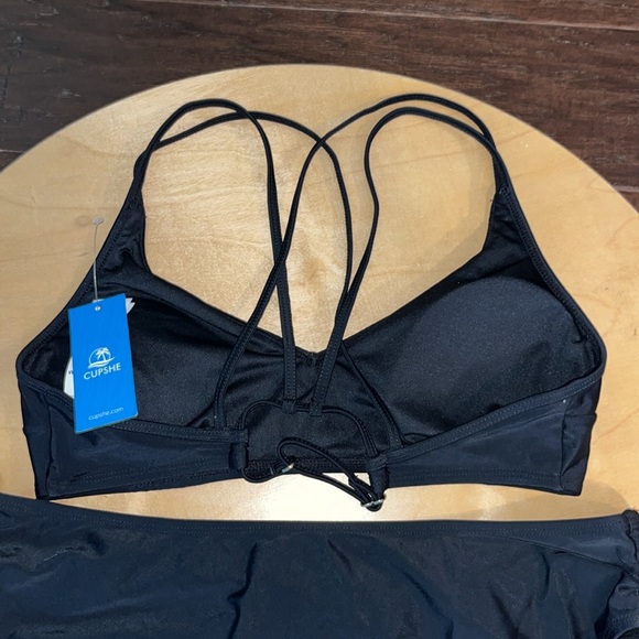 Women SwimSuit Criss Cross Back Strappy Side with Double Spaghetti Straps - Picture 3 of 3